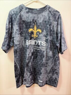 Reebok. NFL. Saints Black & Gray Logo Tee. NWOT. Size Medium